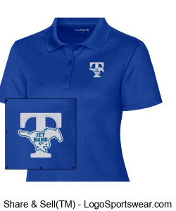 Spirit Gear "Jet Band" embroidered logo ladies polo blue Design Zoom
